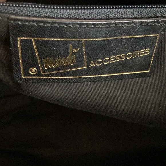 Mondi made in Italy vintage black suede and leather tote bag. - Picture 6 of 6